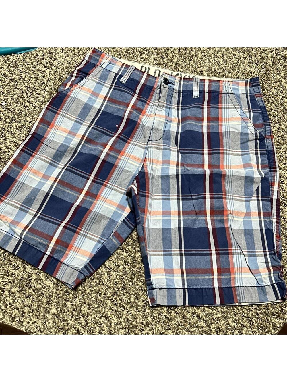 Old Navy Y2K Plaid Blue Men’s Baggy Shorts Low Rise Shorts Sz 36